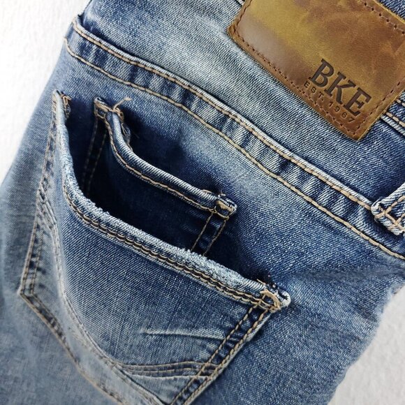 BKE Jeans Jake Straight Stretch Faded Denim Men's "32x30" Actual 34x29 - Picture 11 of 12